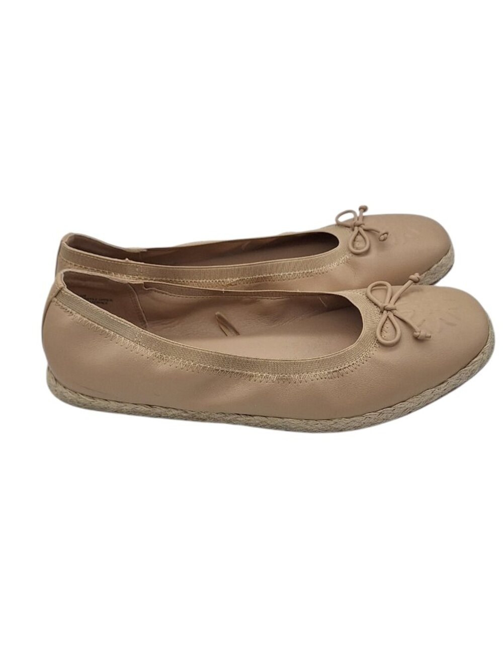 Frye and Co. Willow Cafe Beige Nude Faux Leather Espadrille Ballet Flat Shoes